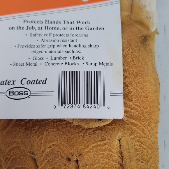 BOSS Power Grip Heavy Duty Latex Coated Crinkle Grip Work Gloves Men's One Size - Picture 2 of 11